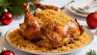 Chester Assado com Farofa Dourada Receita Clássica e Suculenta para Ceia de Natal