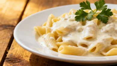 Macarrão ao Molho Branco Tradicional com Toque de Creme de Leite Receita Caseira