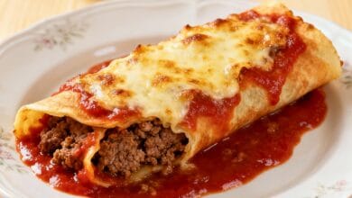 Panqueca de Carne Moída com Molho ao Forno — Jantar Rápido e Saboroso