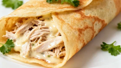 Receita de Panqueca de Frango com Massa Fina e Recheio Cremoso