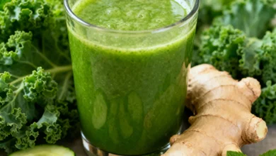 Suco Detox Verde com Gengibre Energia e Saúde em um Copo
